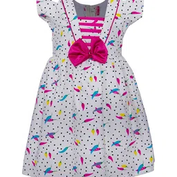 Wish Karo Girls Pink & White Fit and Flare Dress-image-9