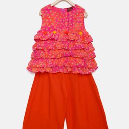 Twisha Girls Pink & Red Printed Top with Palazzos-image-38