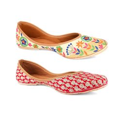 DESI COLOUR Women Set of 2 Printed Mojaris-image-76