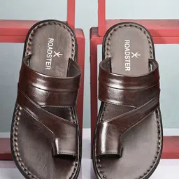 Roadster Men Brown Faux Leather Casual Slippers-picture-29