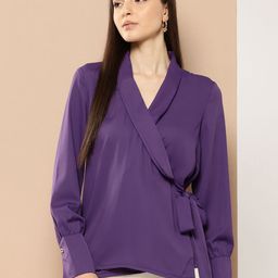 her by invictus Cuffed Sleeves Wrap Top-image-55