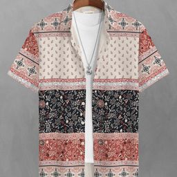 BULLMER Men Orange Straight Printed Casual Shirt-image-59