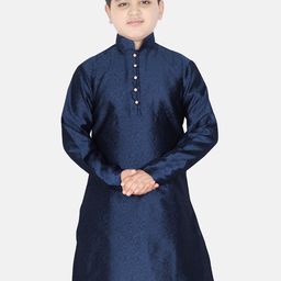SG YUVRAJ Boys Navy Blue Printed Straight Kurta-13