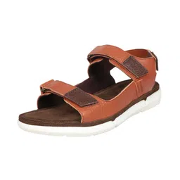 Hidesign Men Tan & White Leather Comfort Sandals-image-94
