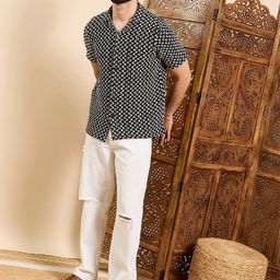 HERE&NOW Classic Cotton Printed Casual Shirt-image-26