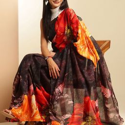 navyasa by liva Floral Printed Pure Linen Saree-picture-41