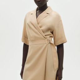 MANGO Lapel Collar Wrap Style Mini Blazer Dress-image-41