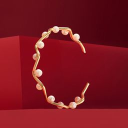 Zaveri Pearls Studded Gold-Plated Cuff Bracelet-29