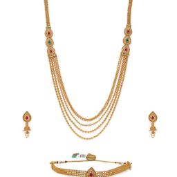 Peora Gold-Plated Kundan Jewellery Set-image-95