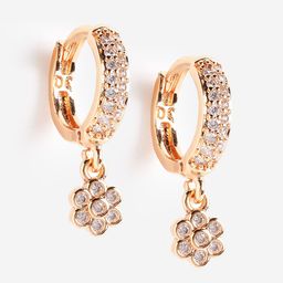 DressBerry Rose Gold-Plated Cubic Zirconia Circular Hoop Earrings-image-69