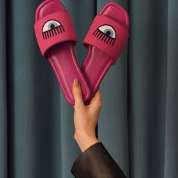 HASTEN Printed Open Toe Flats-image-42