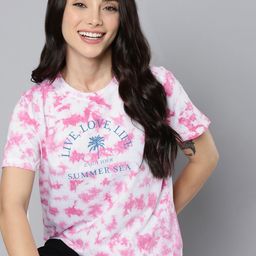 Mast & Harbour Tie and Dye Pure Cotton T-shirt-image-12