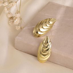 DressBerry Oval Leaf Studs Earrings-image-46
