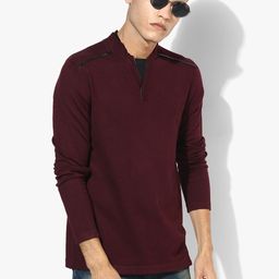 Maroon Solid Sweater-image-48