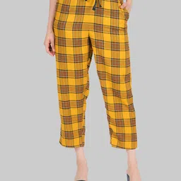 Style Shoes Checked Mid-Rise Straight Lounge Pants-image-74