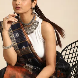 Taavi Tie and Dye Zari Pure Silk Bhagalpuri Saree-image-43
