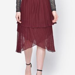 Martini Women Maroon Self Design Flared Skirt-picture-5