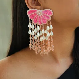 ISHKAARA Beaded Floral Drop Earrings-45