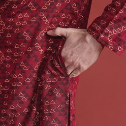 Anouk Men Printed Regular Pure Cotton Kurta with Salwar image 2