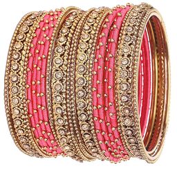 NMII Set Of 20 Gold Plated Zircon-Studded Bangles-image-11