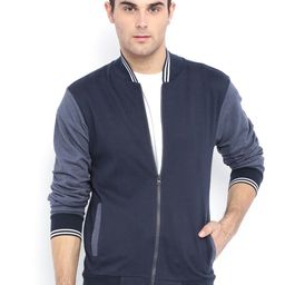 Campus Sutra Navy Colourblocked Bomber Jacket-image-86