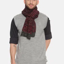 513 Men Red & Grey Patterned Muffler-14