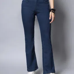 High Star Women Blue Bootcut High-Rise Jeans-37
