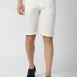 Peter England Casuals Men White Solid Regular Fit Regular Shorts-image-54