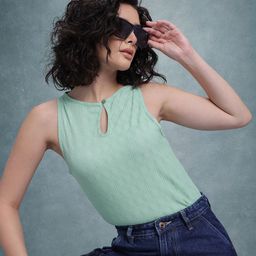 The Roadster Life Co. Self Design Keyhole Neck Top-image-30