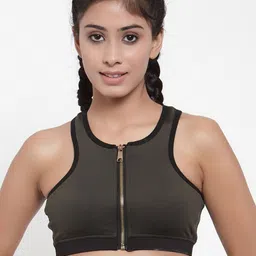 Invincible Women Front Zip Sports Bra-image-30