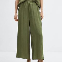 MANGO Women High-Rise Satin Trousers-image-91