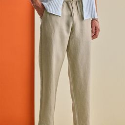 Snitch Men Beige Mid-Rise Relaxed Fit Trouser-image-25