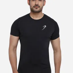 FUAARK Men Black Solid Round Neck T-shirt-image-29