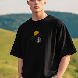 NOBERO Men Graphic Printed Round Neck Cotton Oversized T-shirt-image-49
