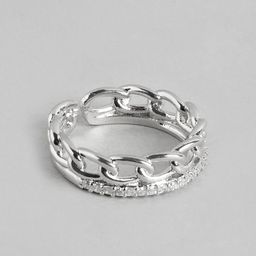 DressBerry Women Stone-Studded Chain Finger Ring-image-69
