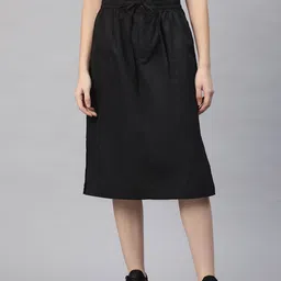 Popnetic Solid Cotton Tailored Skirt with Pocket-picture-24
