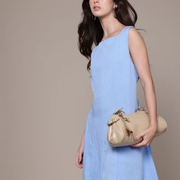 MANGO Pannelled Detail Boat Neck A-Line Dress-picture-47