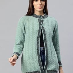 Pierre Carlo Cable Knit Longline Cardigan-image-67