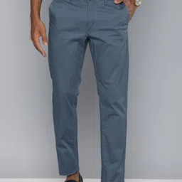 Indian Terrain Men Printed Brooklyn Slim Fit Smart Casual Trousers-image-15