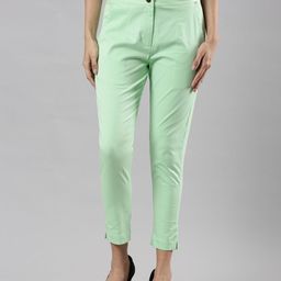 Femmora Women Comfort Pleated Regular Fit Trousers-image-11