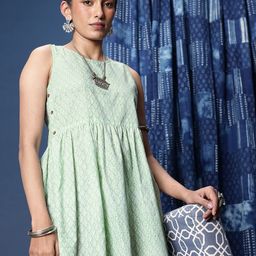 Taavi Floral Printed Pure Cotton A-Line Dress-picture-54