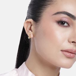 Estele Gold-Plated Crystals Contemporary Studs-1