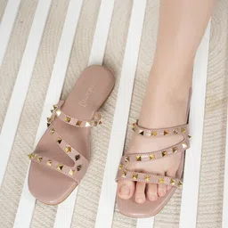DressBerry Women Embellished Party Open Toe Flats-21