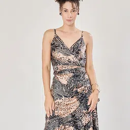 Urban Sundari Women Animal Printed Wrap Dress-picture-32