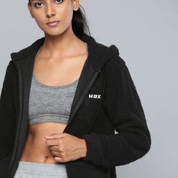 HRX By Hrithik Roshan Lifestyle Women Jet Black Rapid-Dry Solid Jackets-image-63