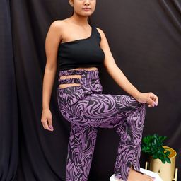 STREET 9 Women Pretty Purple Solid Trousers-image-13