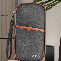 LOREM Unisex Grey & Brown Textured PU Passport Holder-image-49
