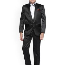 Jeetethnics Boys Black & White Solid Tuxedo Party Suit-picture-31