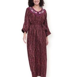 Noty Women Printed Round Neck Maxi Nightdress-image-49