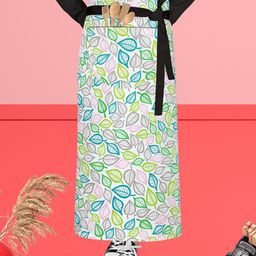 ArtzFolio Black & White Printed Cotton Waist Apron-image-114